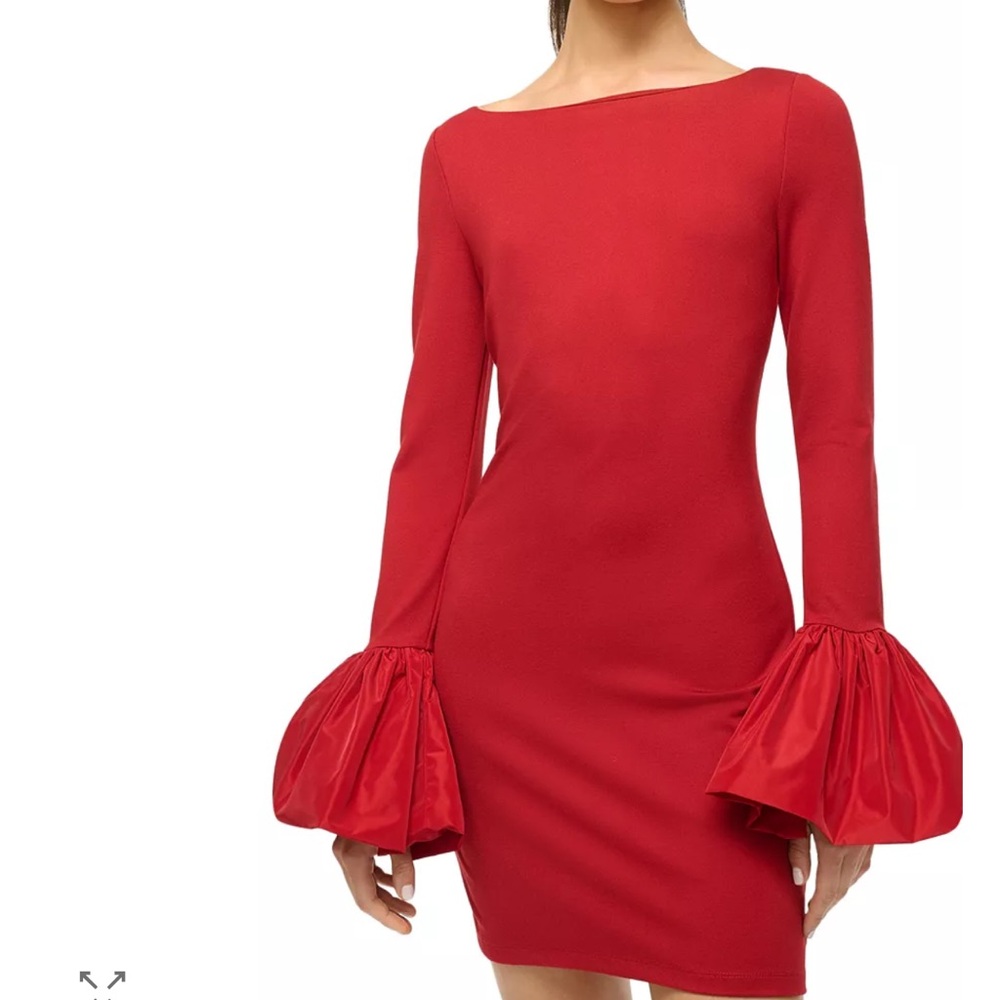 STAUD  Hawthorne bell sleeve mini dress